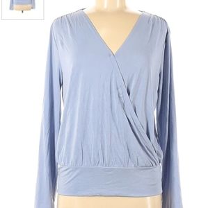 Loft banded wrap top